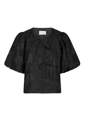 Aska jacuard bluse Sort Neo Noir 